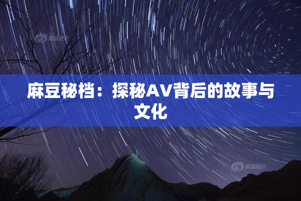 麻豆秘档：探秘AV背后的故事与文化