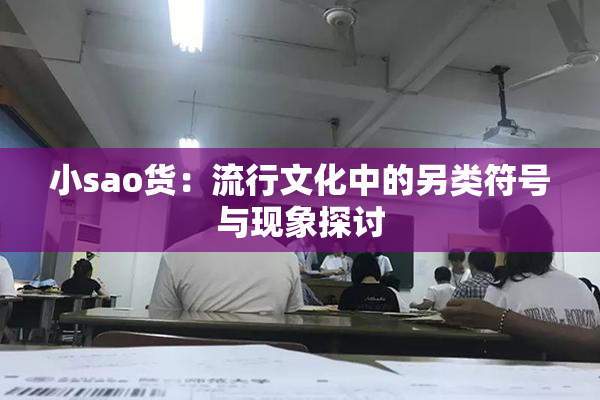小sao货：流行文化中的另类符号与现象探讨