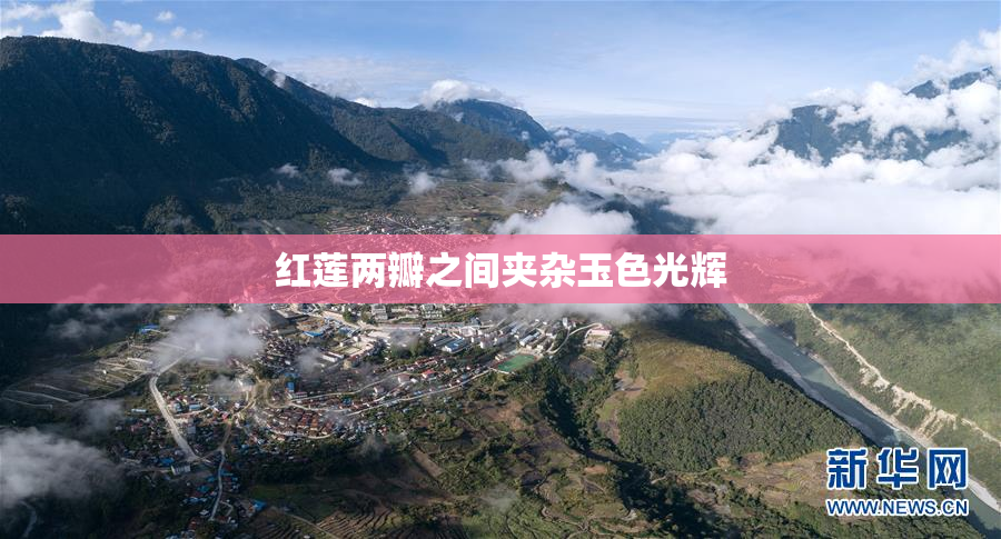 红莲两瓣之间夹杂玉色光辉