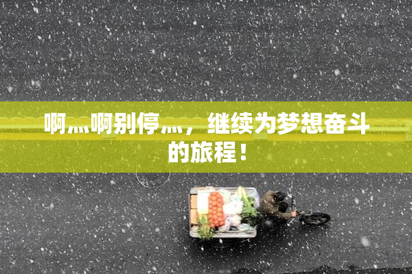 啊灬啊别停灬，继续为梦想奋斗的旅程！