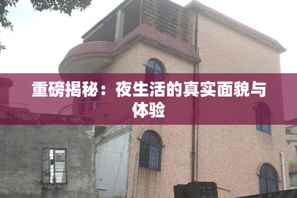 重磅揭秘：夜生活的真实面貌与体验