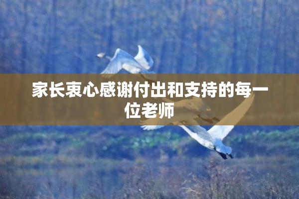 家长衷心感谢付出和支持的每一位老师