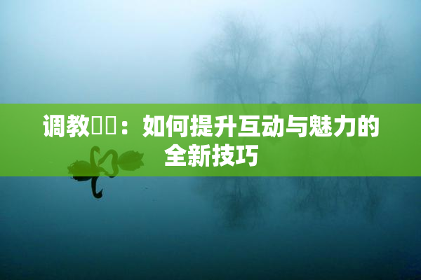 调教妺妺：如何提升互动与魅力的全新技巧