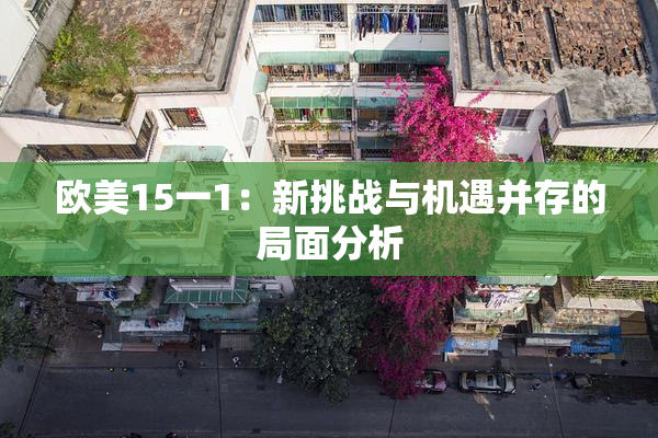 欧美15一1：新挑战与机遇并存的局面分析