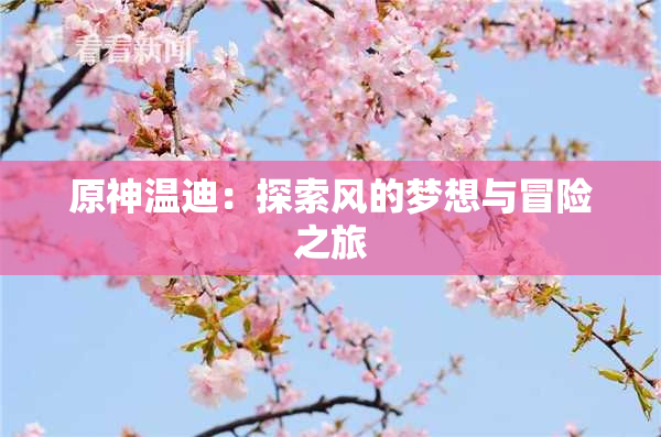 原神温迪：探索风的梦想与冒险之旅