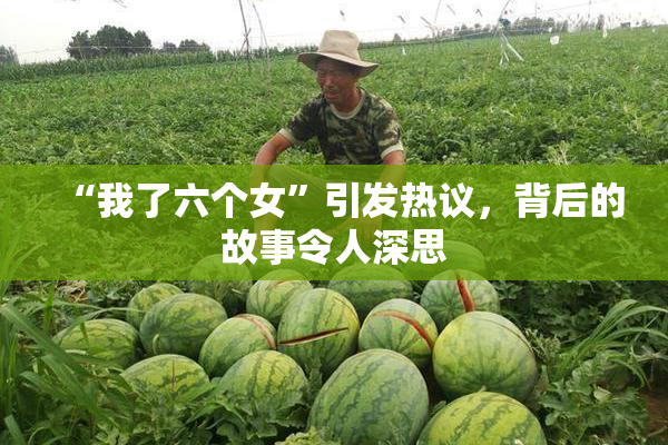“我了六个女”引发热议，背后的故事令人深思