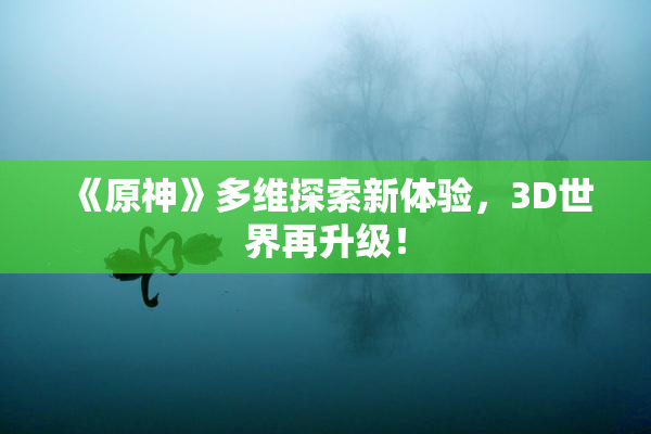 《原神》多维探索新体验，3D世界再升级！