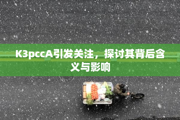 K3pccA引发关注，探讨其背后含义与影响