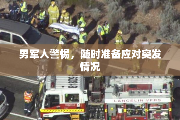 男军人警惕，随时准备应对突发情况