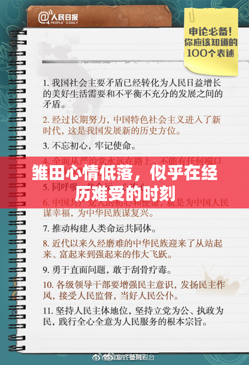 雏田心情低落，似乎在经历难受的时刻