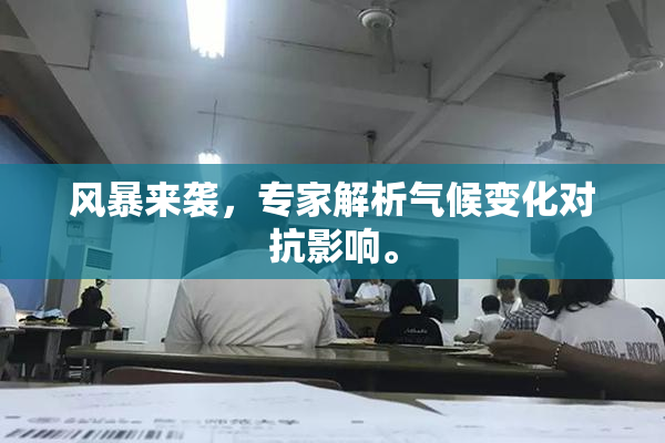 风暴来袭，专家解析气候变化对抗影响。