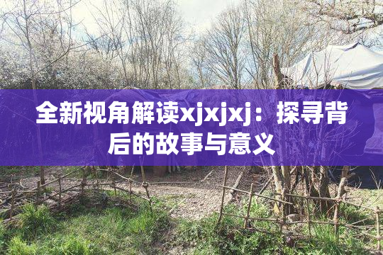 全新视角解读xjxjxj：探寻背后的故事与意义