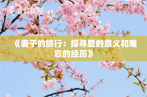 《妻子的旅行：探寻爱的意义和难忘的经历》