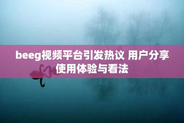 beeg视频平台引发热议 用户分享使用体验与看法