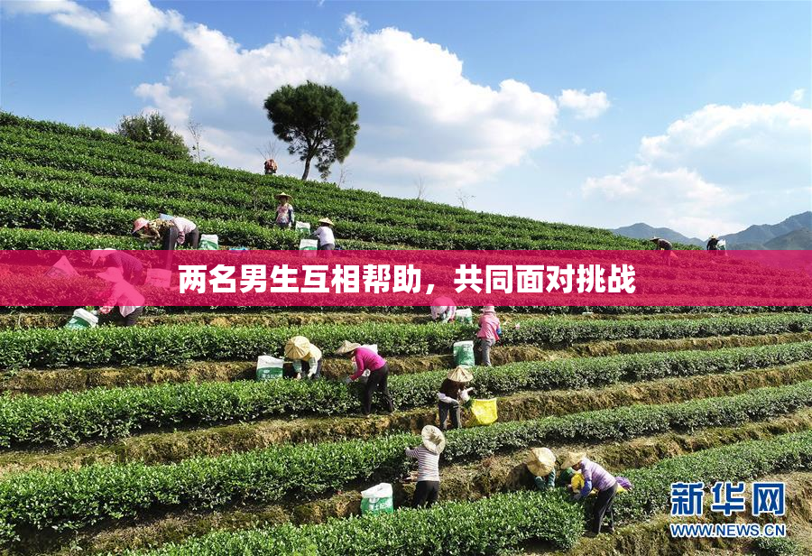 两名男生互相帮助，共同面对挑战