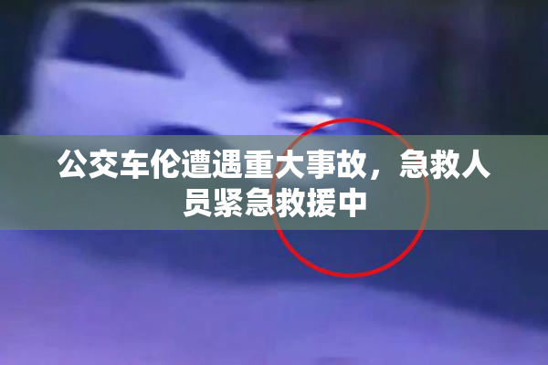 公交车伦遭遇重大事故，急救人员紧急救援中