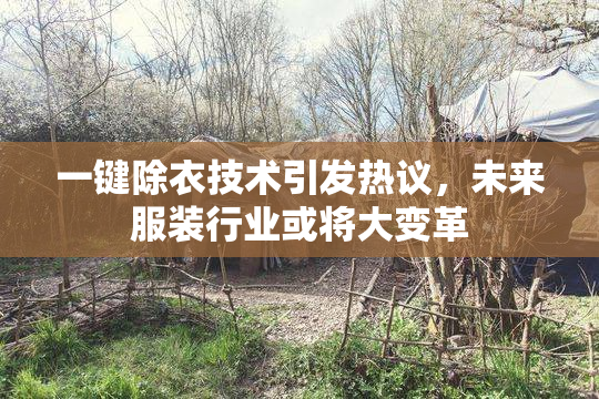 一键除衣技术引发热议，未来服装行业或将大变革