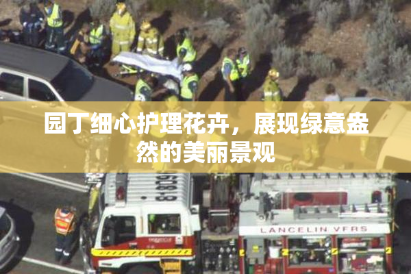 园丁细心护理花卉，展现绿意盎然的美丽景观
