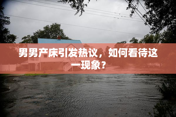 男男产床引发热议，如何看待这一现象？