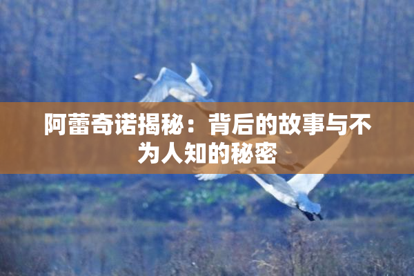 阿蕾奇诺揭秘：背后的故事与不为人知的秘密