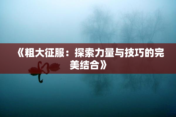 《粗大征服：探索力量与技巧的完美结合》