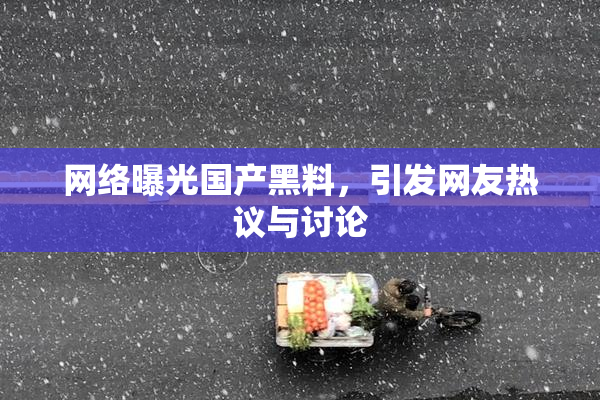网络曝光国产黑料，引发网友热议与讨论