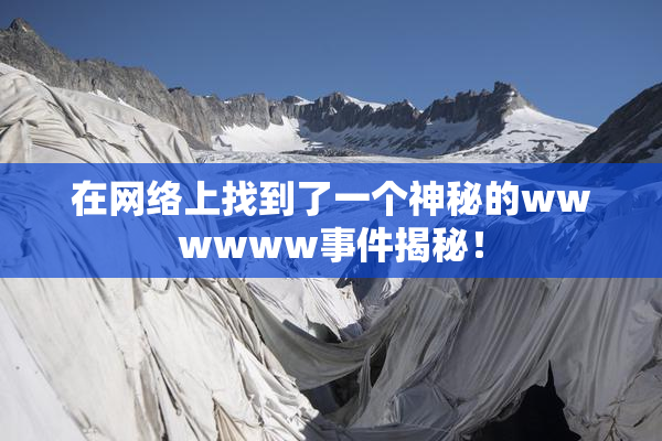 在网络上找到了一个神秘的wwwwww事件揭秘！