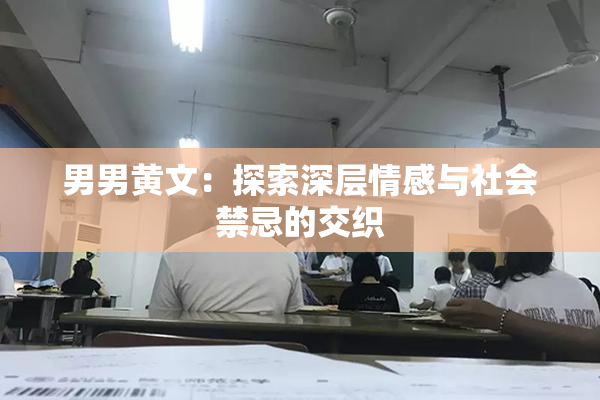 男男黄文：探索深层情感与社会禁忌的交织
