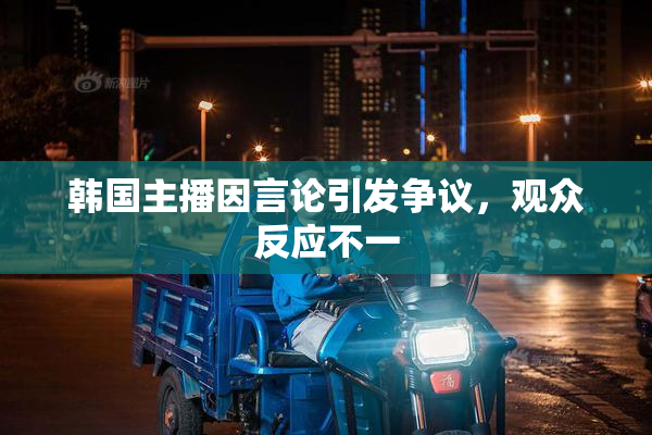 韩国主播因言论引发争议，观众反应不一