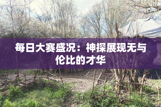 每日大赛盛况：神探展现无与伦比的才华