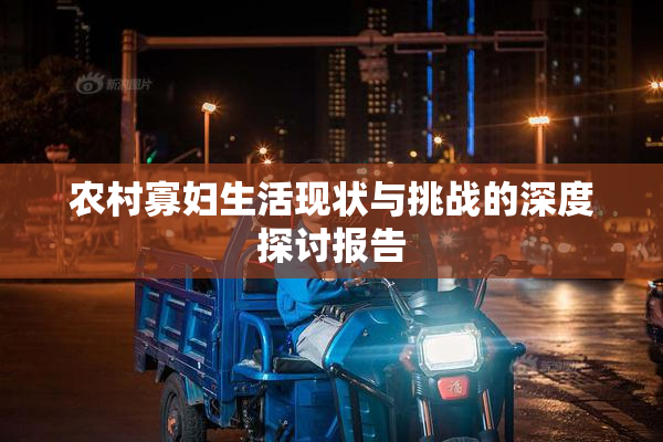 农村寡妇生活现状与挑战的深度探讨报告