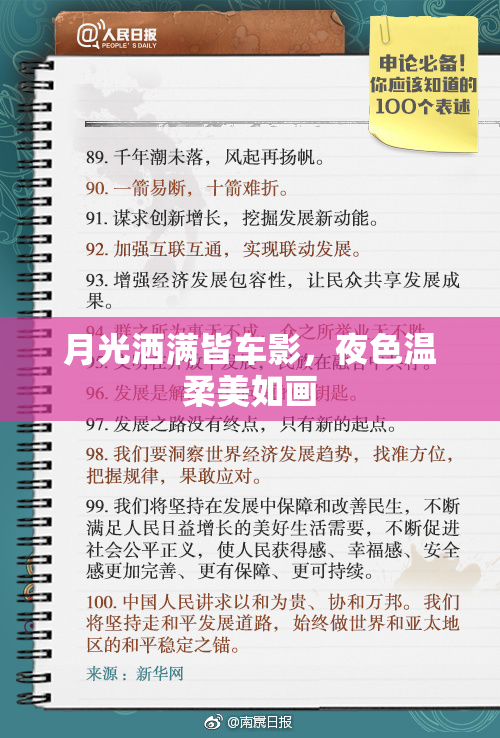 月光洒满皆车影，夜色温柔美如画