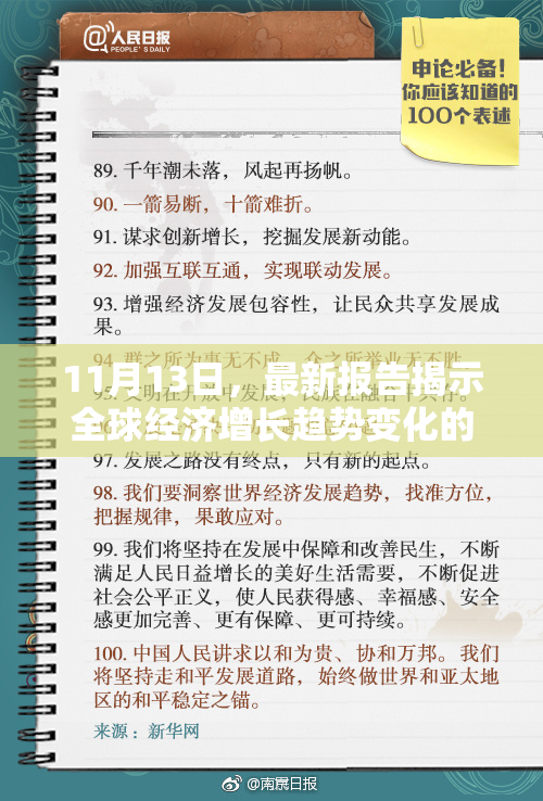 11月13日，最新报告揭示全球经济增长趋势变化的影响