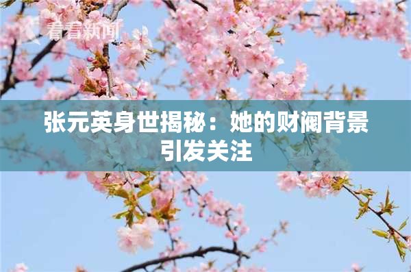 张元英身世揭秘：她的财阀背景引发关注