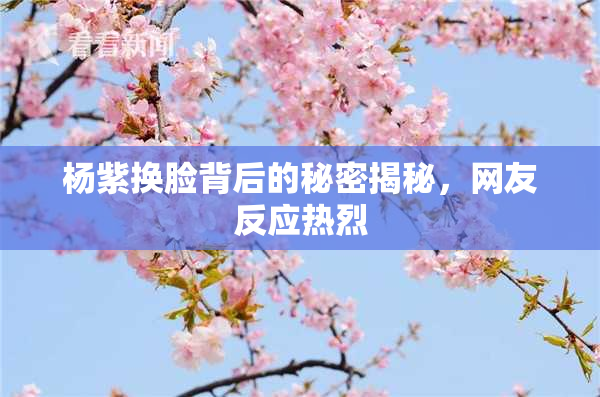 杨紫换脸背后的秘密揭秘，网友反应热烈