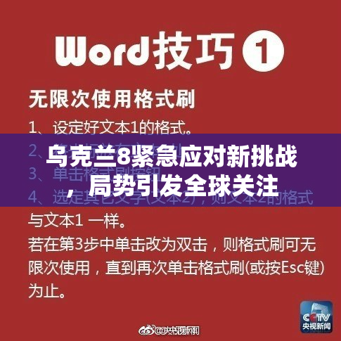 乌克兰8紧急应对新挑战，局势引发全球关注