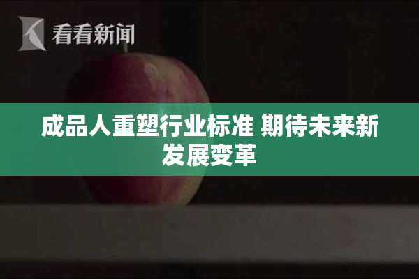 成品人重塑行业标准 期待未来新发展变革