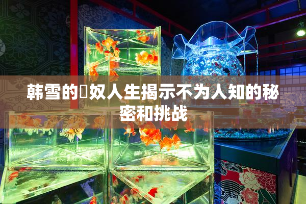 韩雪的婬奴人生揭示不为人知的秘密和挑战