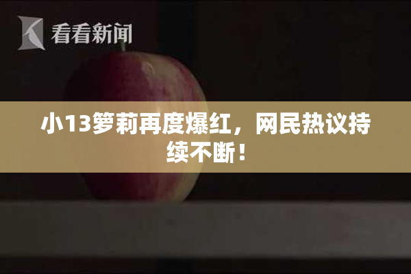 小13箩莉再度爆红，网民热议持续不断！