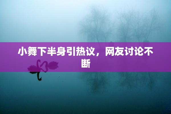 小舞下半身引热议，网友讨论不断