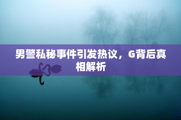 男警私秘事件引发热议，G背后真相解析