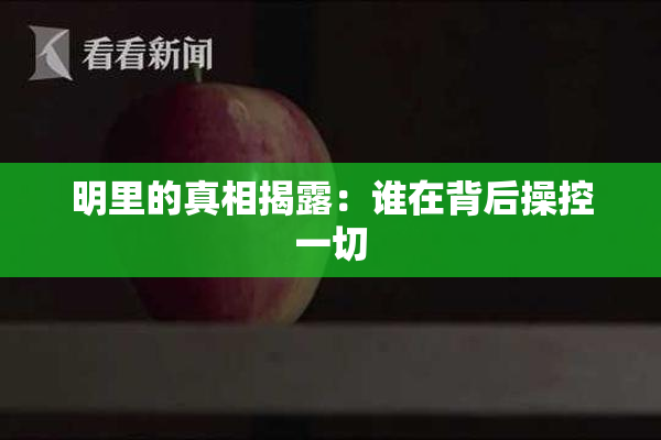 明里的真相揭露：谁在背后操控一切