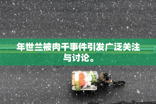 年世兰被肉干事件引发广泛关注与讨论。