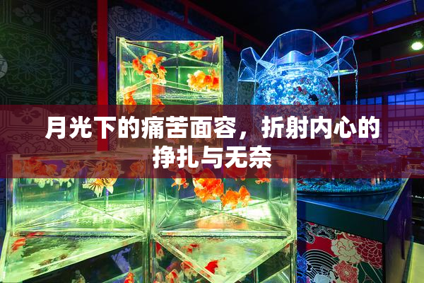 月光下的痛苦面容，折射内心的挣扎与无奈